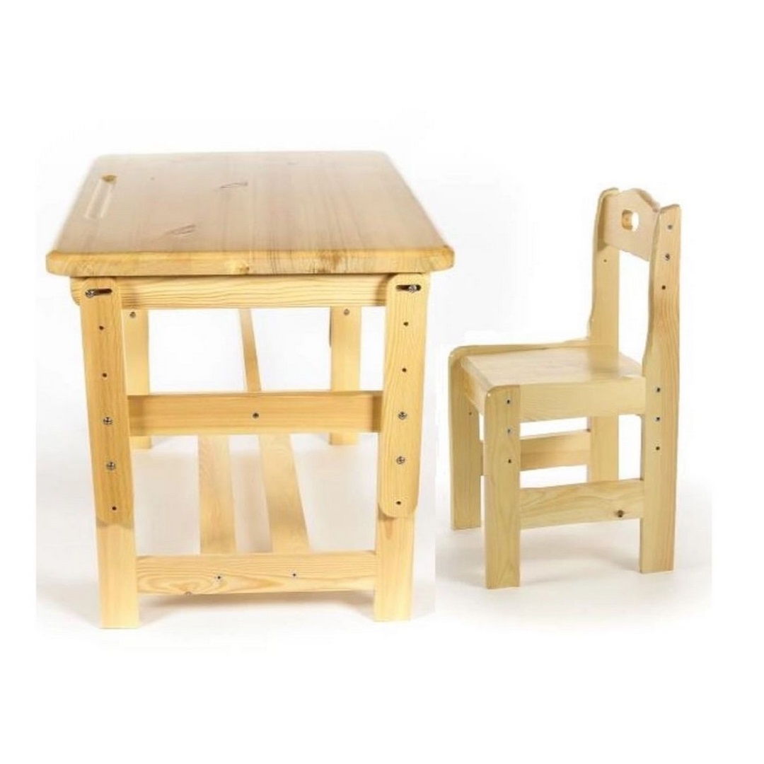 Набор Мебель для дошколят стол-парта со стулом регулируемый деревянный для детей от 1 до 4 лет - фото 2