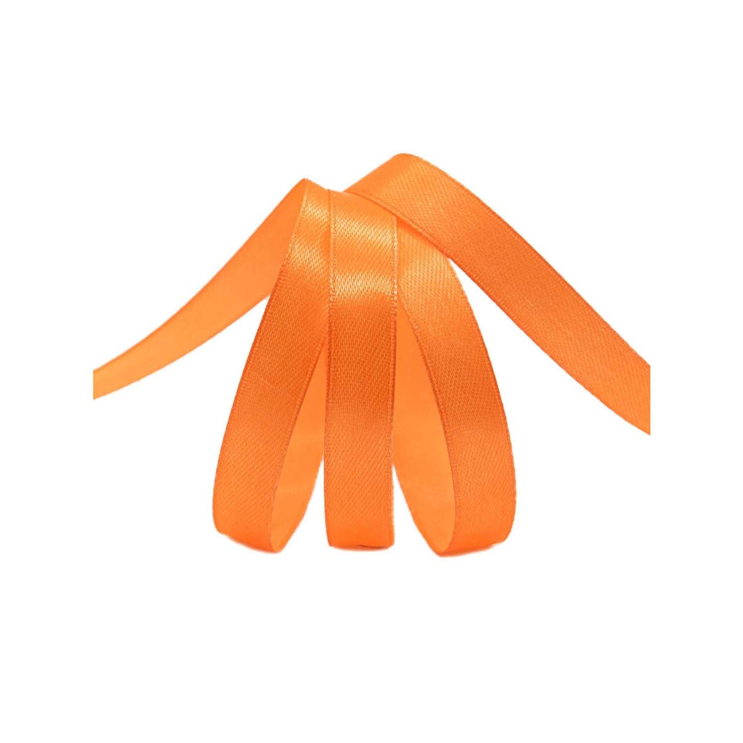 Лента Айрис атласная упаковочная флористическая 1.2 см 22.86 м 037 яркий оранжевый - фото 3