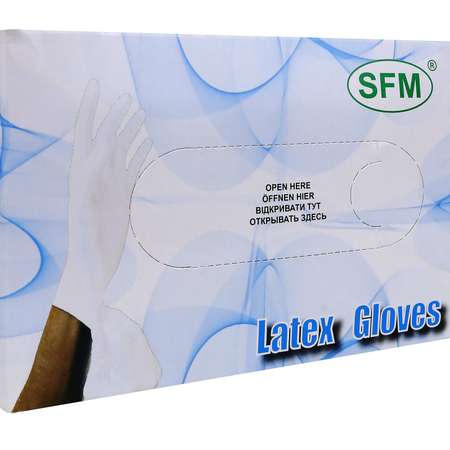 Перчатки SFM Hospital Products Латексные опудренные размер L(8-9) 50 пар