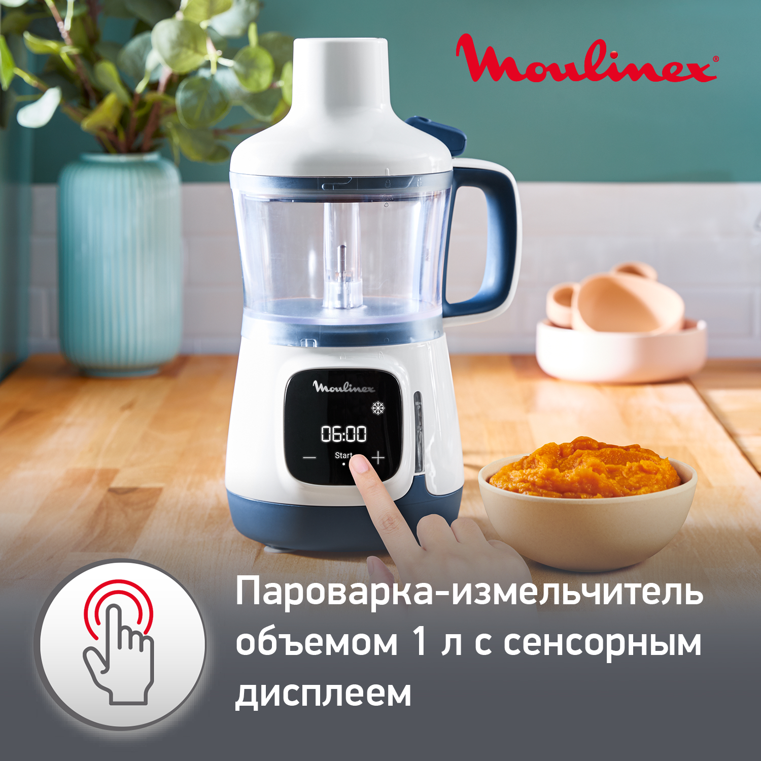 Блендер-пароварка Moulinex DD55W110 Yummy Gourmet купить по цене 17999 ₽ в  интернет-магазине Детский мир