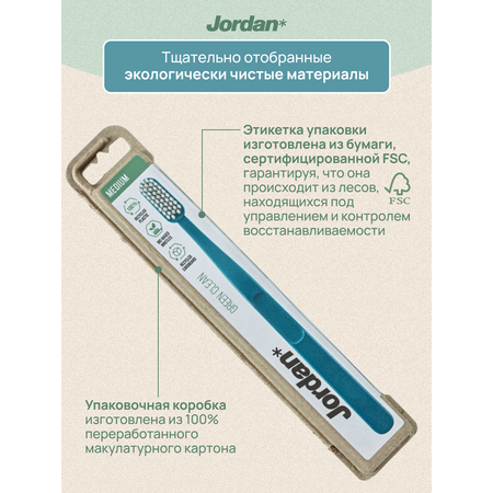 Зубная щетка JORDAN Green Clean Medium средней жесткости, голубой