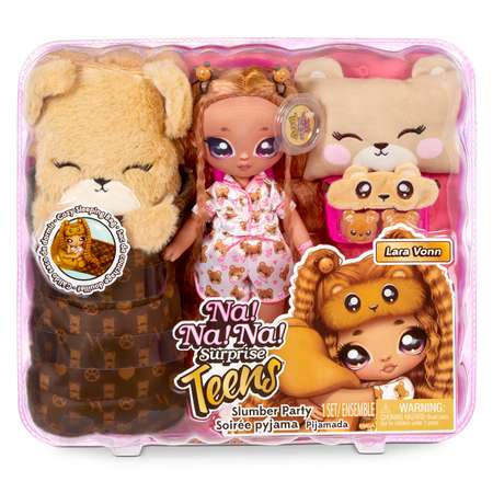 Кукла Na! Na! Na! Surprise Teens Slumber Party Lara Vonn Teddy Bear