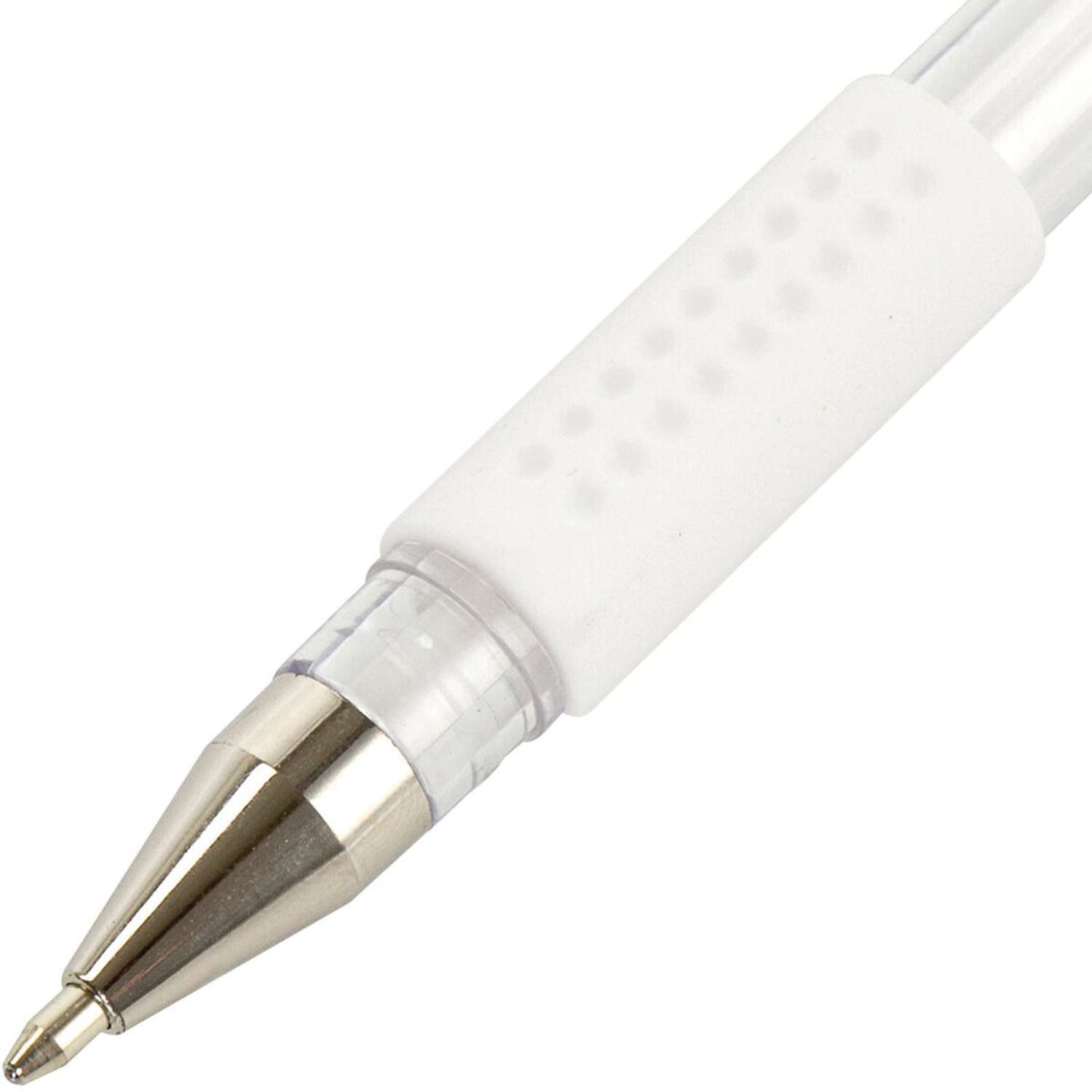Ручки гелевые Brauberg с грипом White 12 штук белые - фото 1