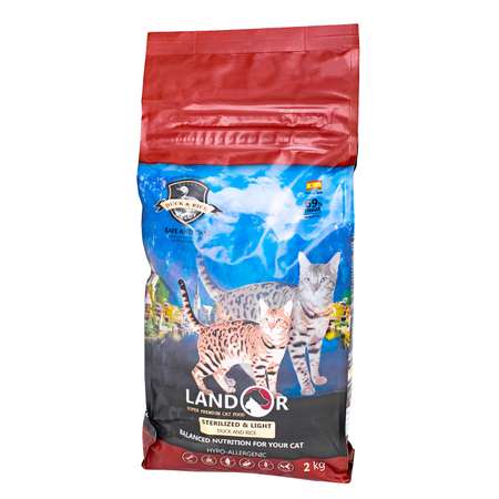 Корм для кошек Landor стерилизованных контроль веса утка с рисом 2кг
