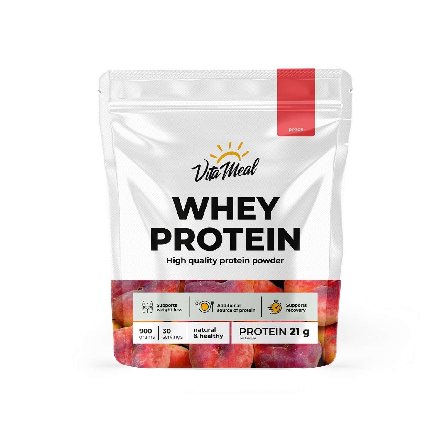 Протеин сывороточный VitaMeal персик 900г - фото 1