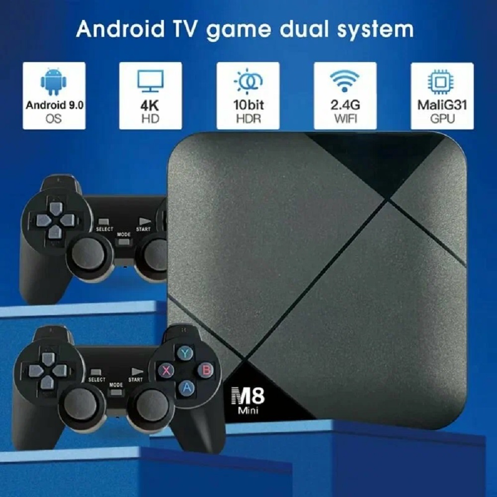Игровая консоль M8 CASTLELADY Mini Dual System 10000 игр смарт ТВ приставка к телевизору Android 10 - фото 3