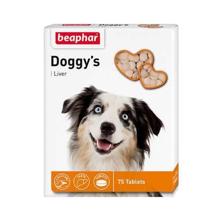 Витамины для собак Beaphar Doggys Liver при недостатке витаминов и менералов 75таблеток