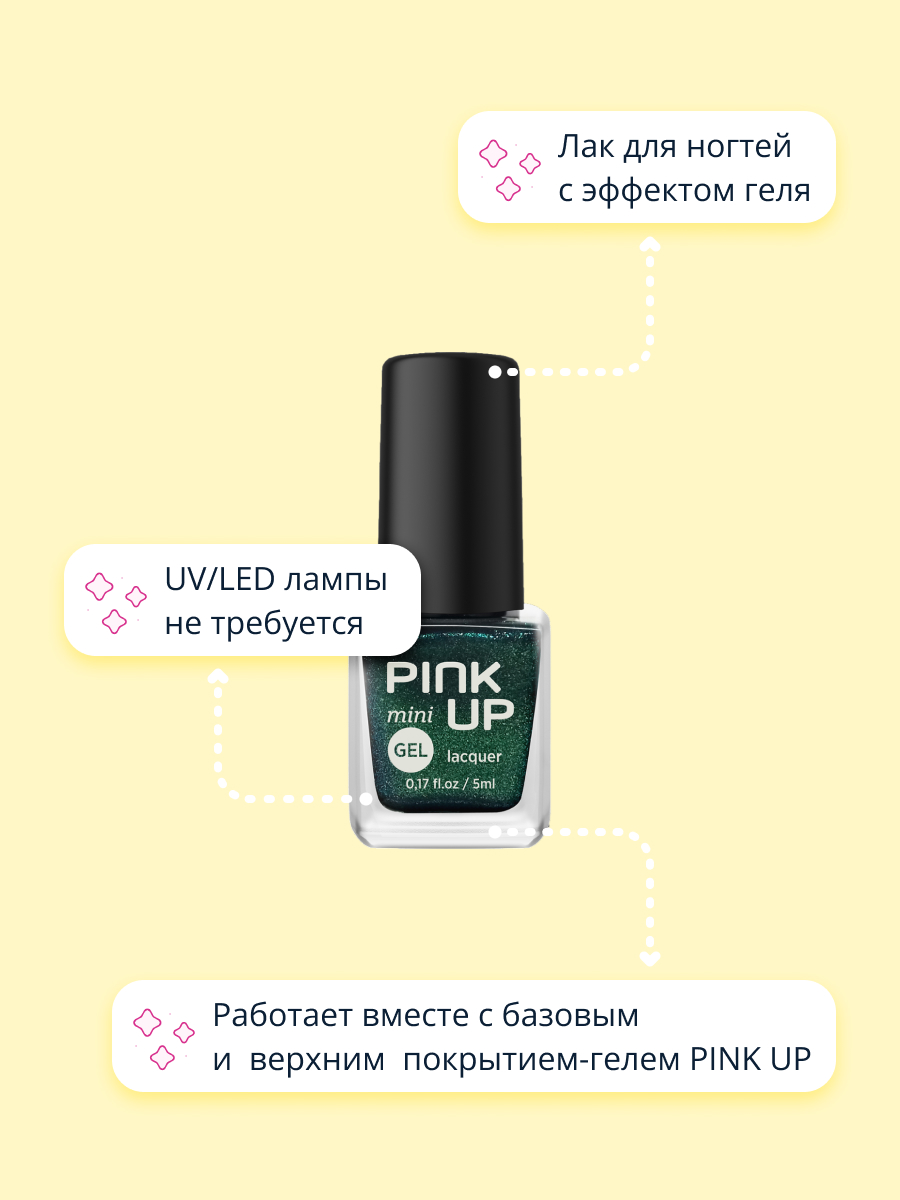 Лак для ногтей Pink Up mini gel тон 90 5 мл - фото 2