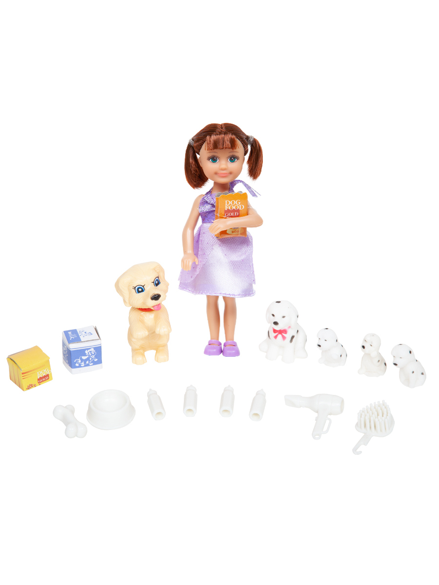 Кукла Defa Lucy Любимый питомец 14 см собака фиолетовый 8281 //фиолетовый - фото 3