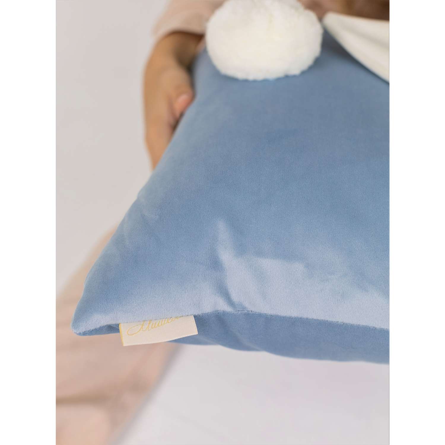 Подушка декоративная детская Мишель Ушки голубой цвет - фото 7