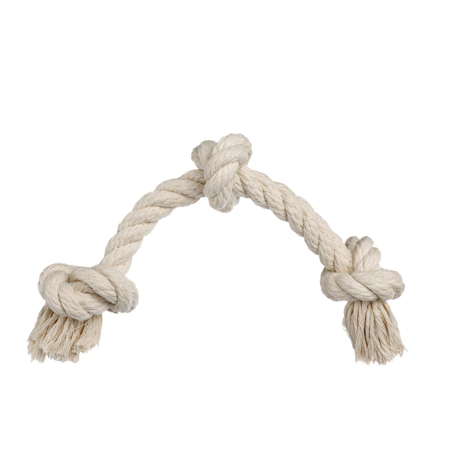Игрушка для собак Doglike Dental Knot Грейфер канатный 3 узла средний Белый D-2354-W - фото 1