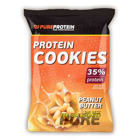 Печенье PUREPROTEIN с высоким содержанием белка арахисовое масло 12*80г