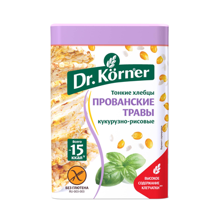 Хлебцы DrKorner Кукурузно-рисовые с прованскими травами 10 шт. по 100 гр.