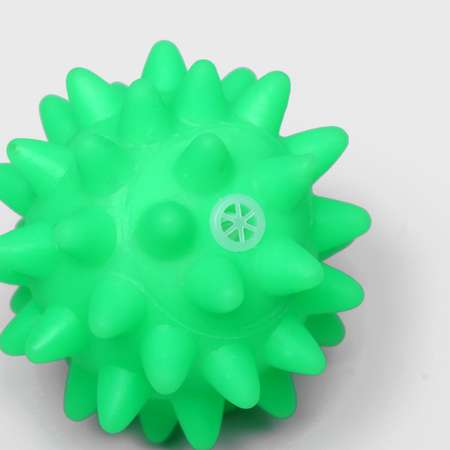 Игрушка Пижон пищащая «Мяч с шипами» для собак 6.5 см зелёная