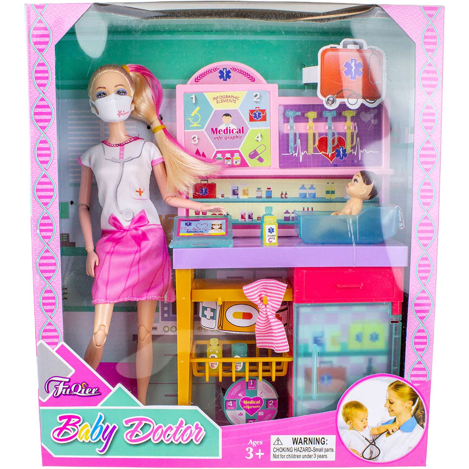 Кукла доктор Story Game JX200-89/розовый - фото 5