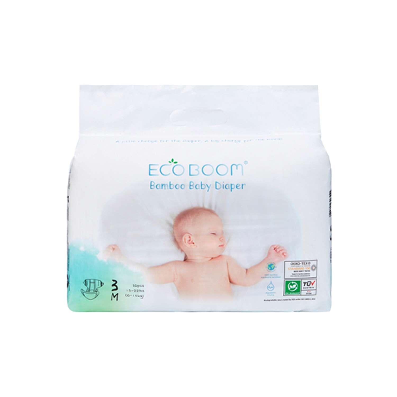 Бамбуковые подгузники детские ECO BOOM размер 3/M для детей весом 6-10 кг 32 шт - фото 1