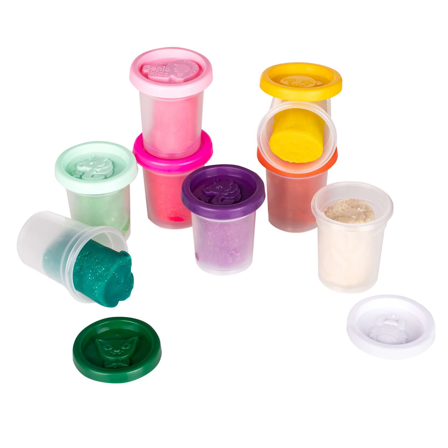 Набор для детской лепки GENIO KIDS Тесто-пластилин с блестками 8 цветов - фото 4
