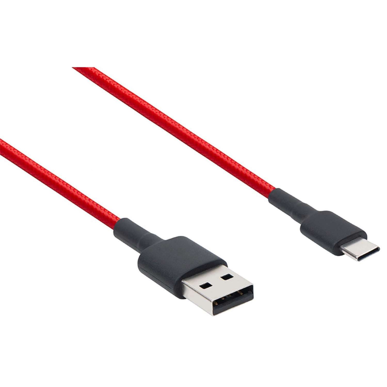 Кабель XIAOMI Mi Braided SJV4110GL Type-C - USB 1 м нейлоновая оплетка красный - фото 3