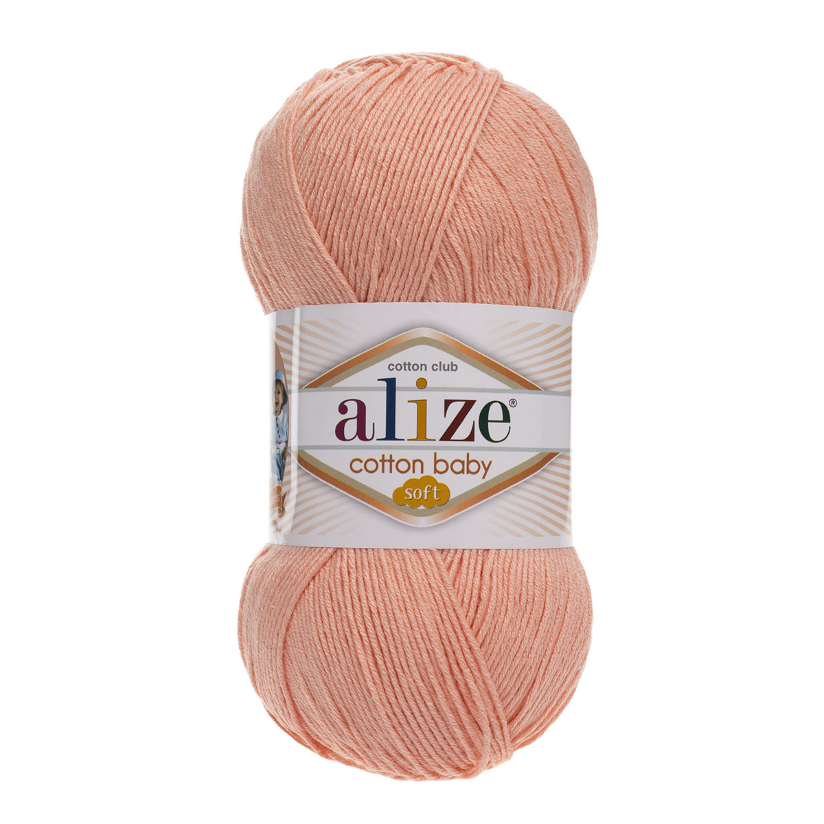 Пряжа для вязания Alize cotton baby soft 100 гр 270 м мягкая плюшевая xлопок aкрил 145 персиковый 5 мотков - фото 7