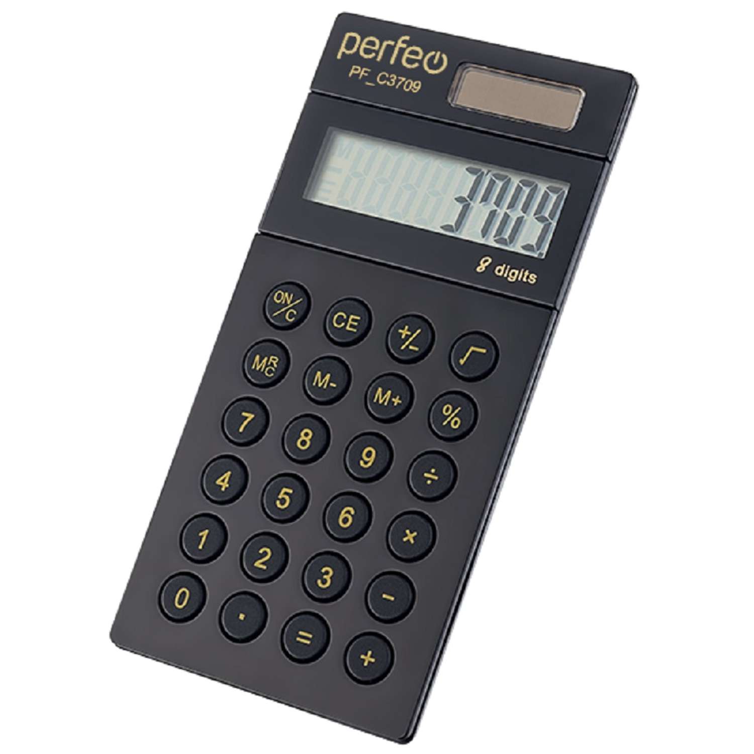 Калькулятор Perfeo PF C3709 карманный 8-разр. черный - фото 1