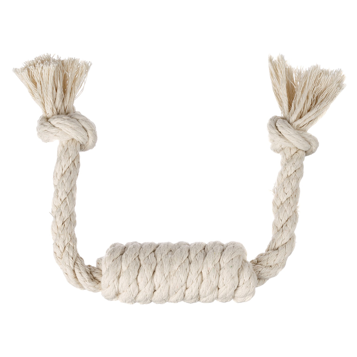 Игрушка для собак Doglike Dental Knot Сарделька канатная большая Белая D-2362-W - фото 1