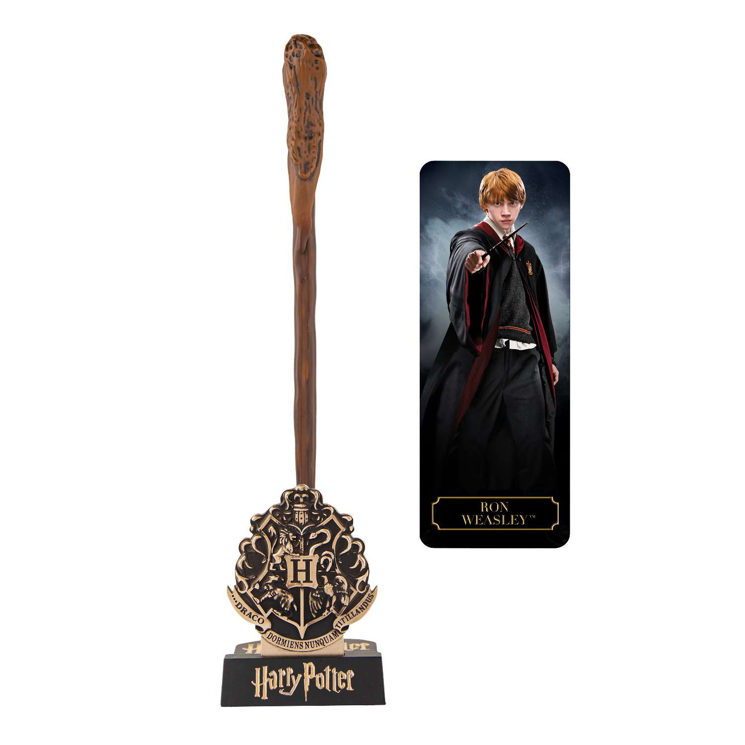 Ручка Harry Potter в виде палочки Рона Уизли 25 см с подставкой и закладкой - фото 1