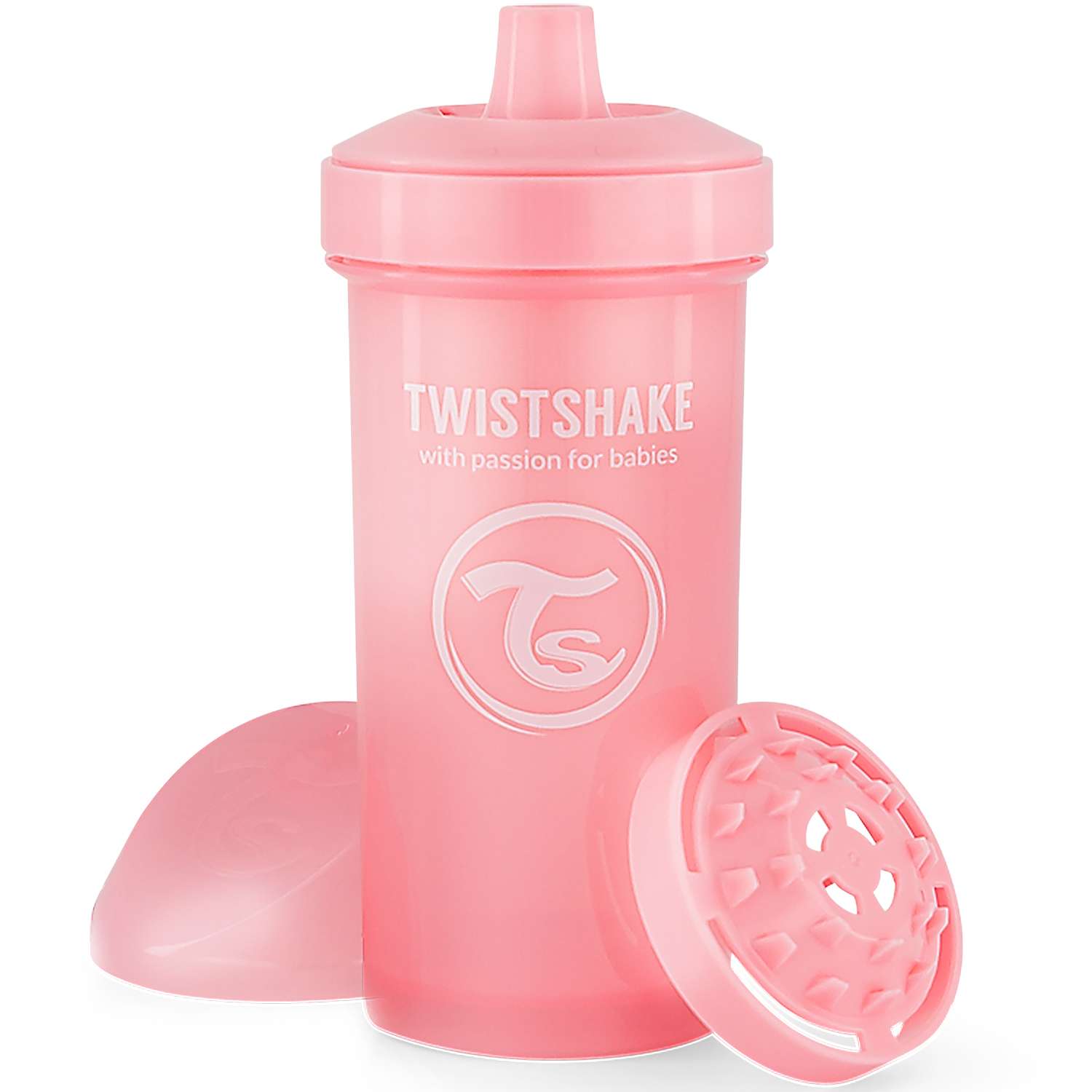 Поильник-непроливайка Twistshake Пастельный розовый 360 мл 12 мес+ - фото 1