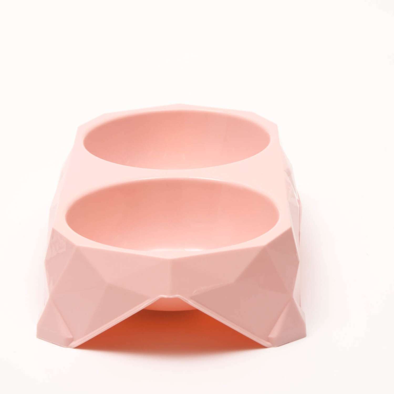 Миска Пижон пластиковая двойная 33х16.5х6.5 см розовая 400 мл - фото 4