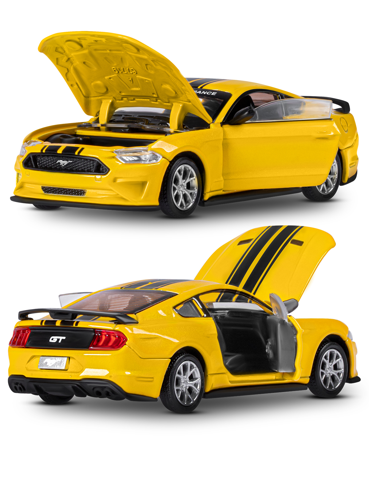 Автомобиль AUTODRIVE Ford Mustang Сборная модель 1:42 желтый JB1251639 - фото 13