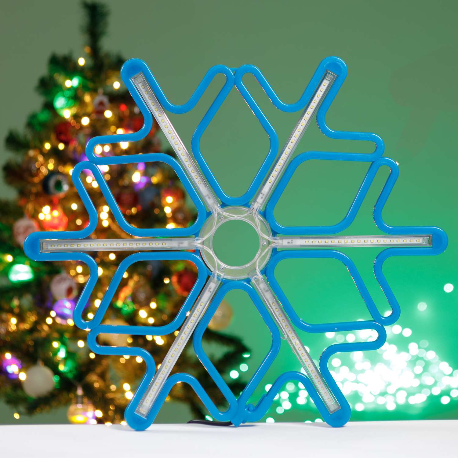 Фигура светодиодная BABY STYLE Снежинка синий 60 см - фото 3