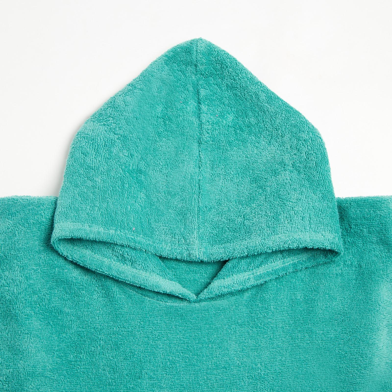 Полотенце-пончо Крошка Я с карманом зеленый размер 32-38 - фото 3