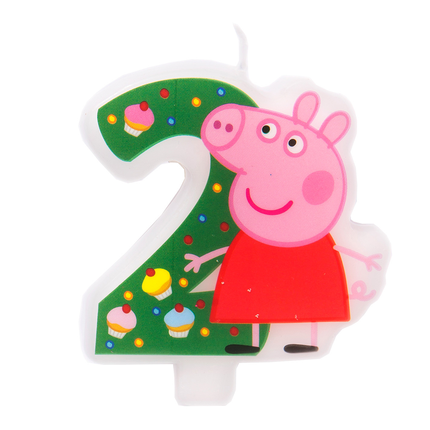 Фигурная свеча Росмэн Цифра 2 Peppa Pig - фото 1