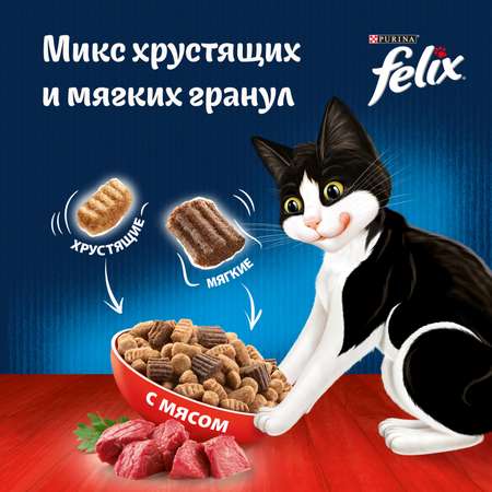 Корм для кошек Felix Двойная вкуснятина с мясом 1.3кг