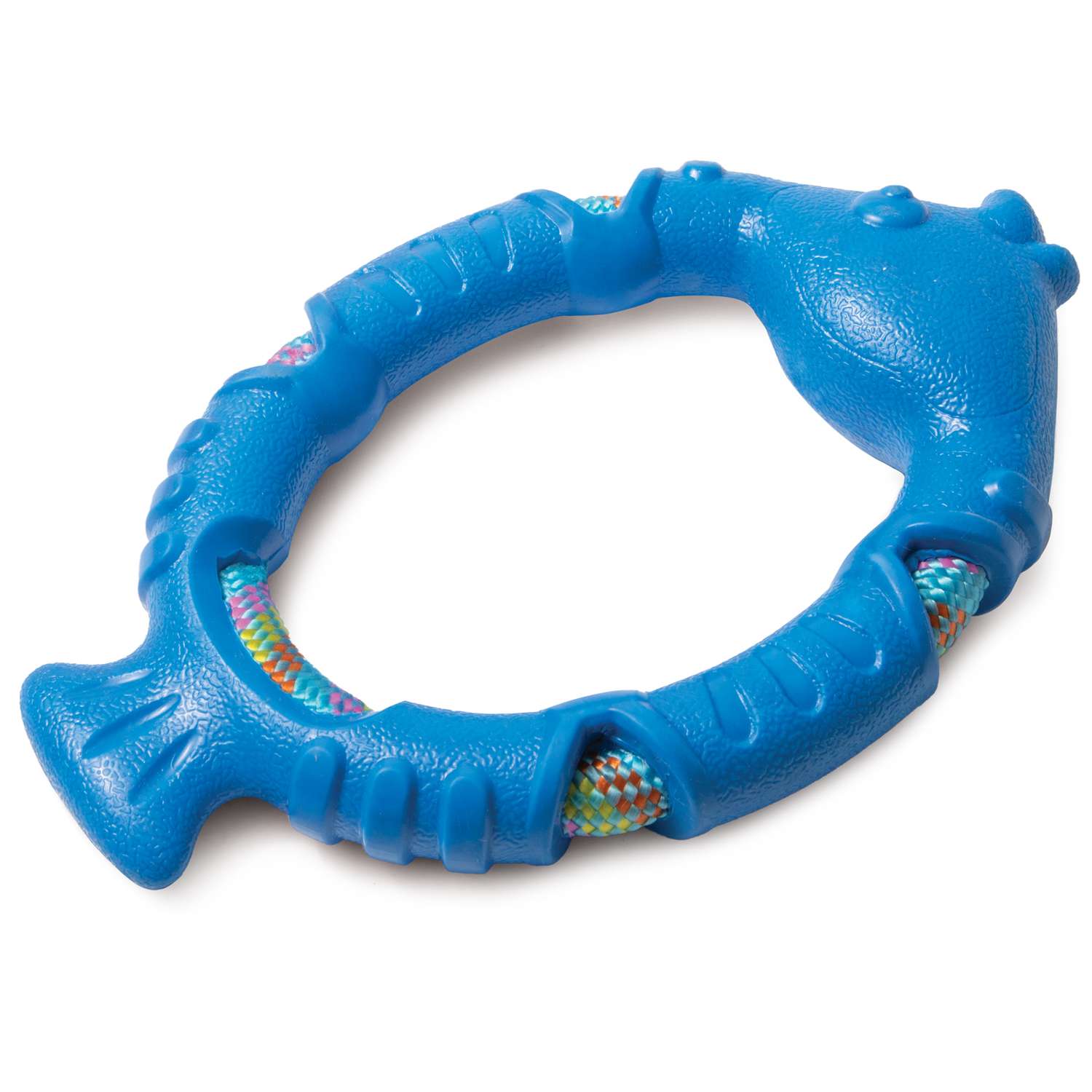 Игрушка для собак Triol Aqua Рыбка с плетеной веревкой Синий - фото 1