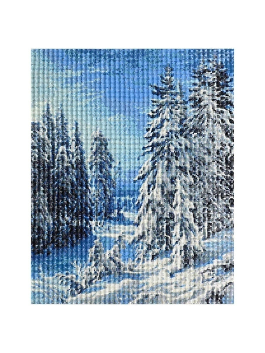 Алмазная мозаика Cristyle картина стразами Зимняя ночь 50х40 см Cr 450059 - фото 5