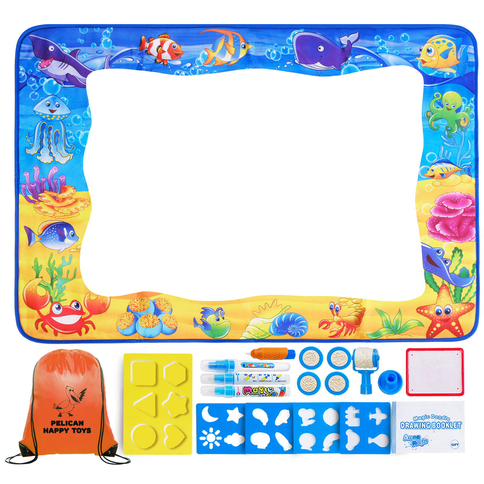 Коврик для рисования водой PELICAN HAPPY TOYS Океан Детский набор для творчества - фото 2