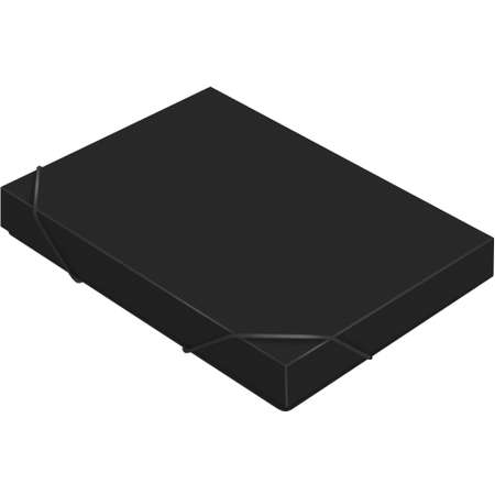 Папка-короб Бюрократ пластик 0.5мм корешок 25мм A4 черный