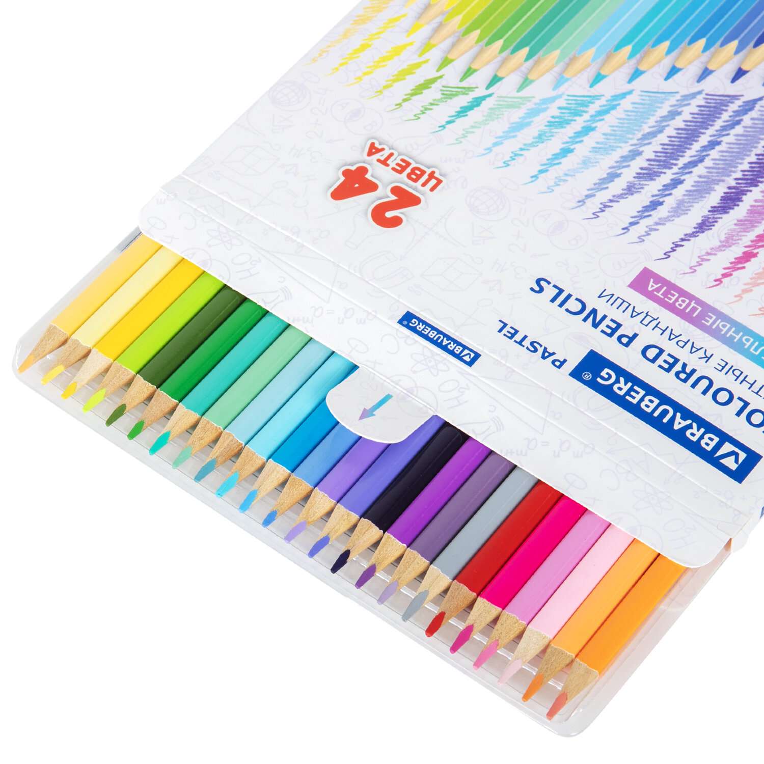 Карандаши цветные Brauberg деревянные для рисования 24 пастельных цвета - фото 8