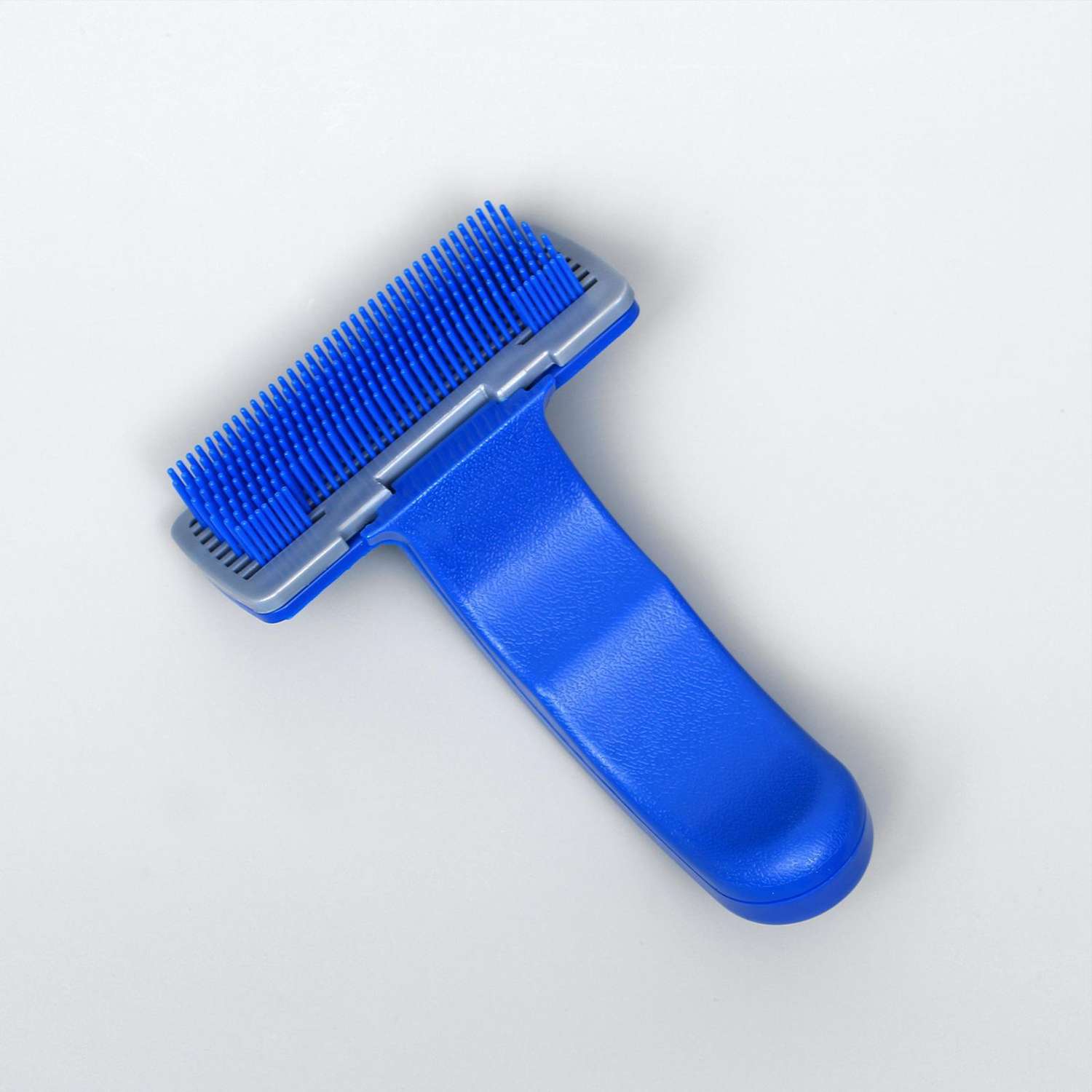 Пуходёрка Пижон пластиковая с самоочисткой 10х15 см синяя - фото 1