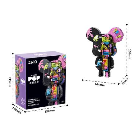 Конструктор JAKI bearbrick cyberblack