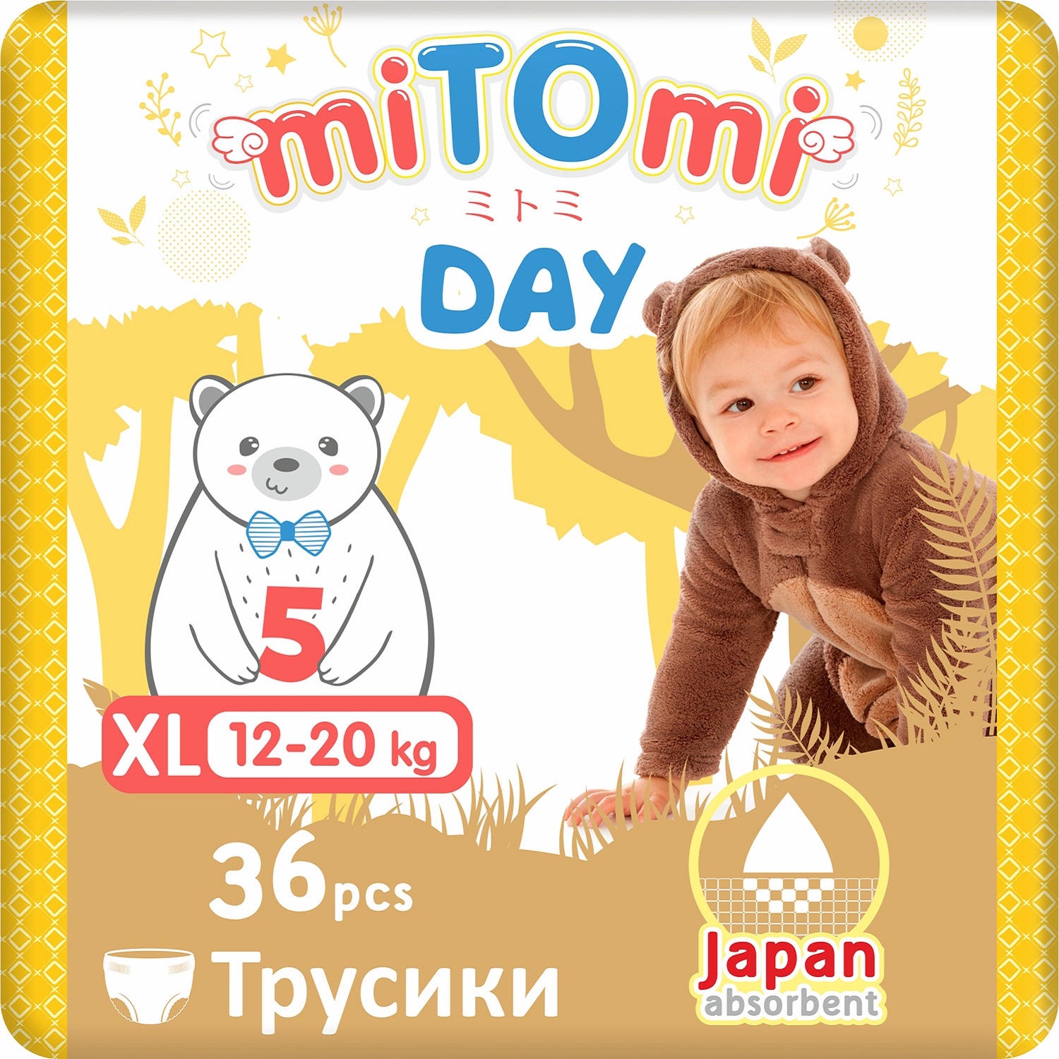 Подгузники-трусики miTOmi Day XL 12-20 кг 36 шт - фото 1