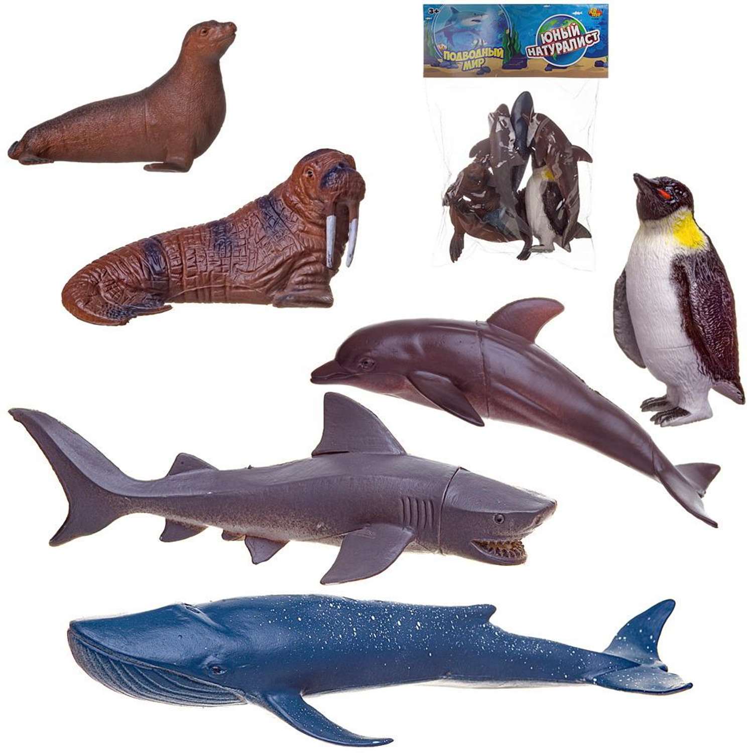Игровой набор ABTOYS Юный натуралист Фигурки морских животных 6 штук - фото 2