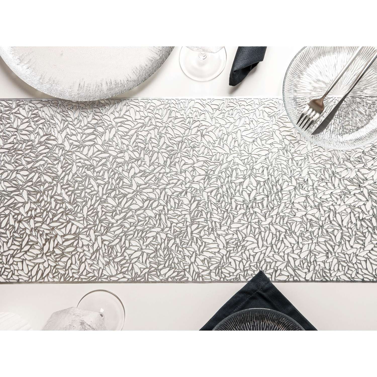 Дорожка Доляна на стол «Манифик» 30×150 см цвет серебряный - фото 10
