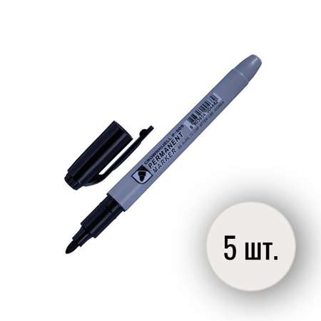 Маркер перманентный CROWN Multi Marker Slim 2мм черный 5 штук