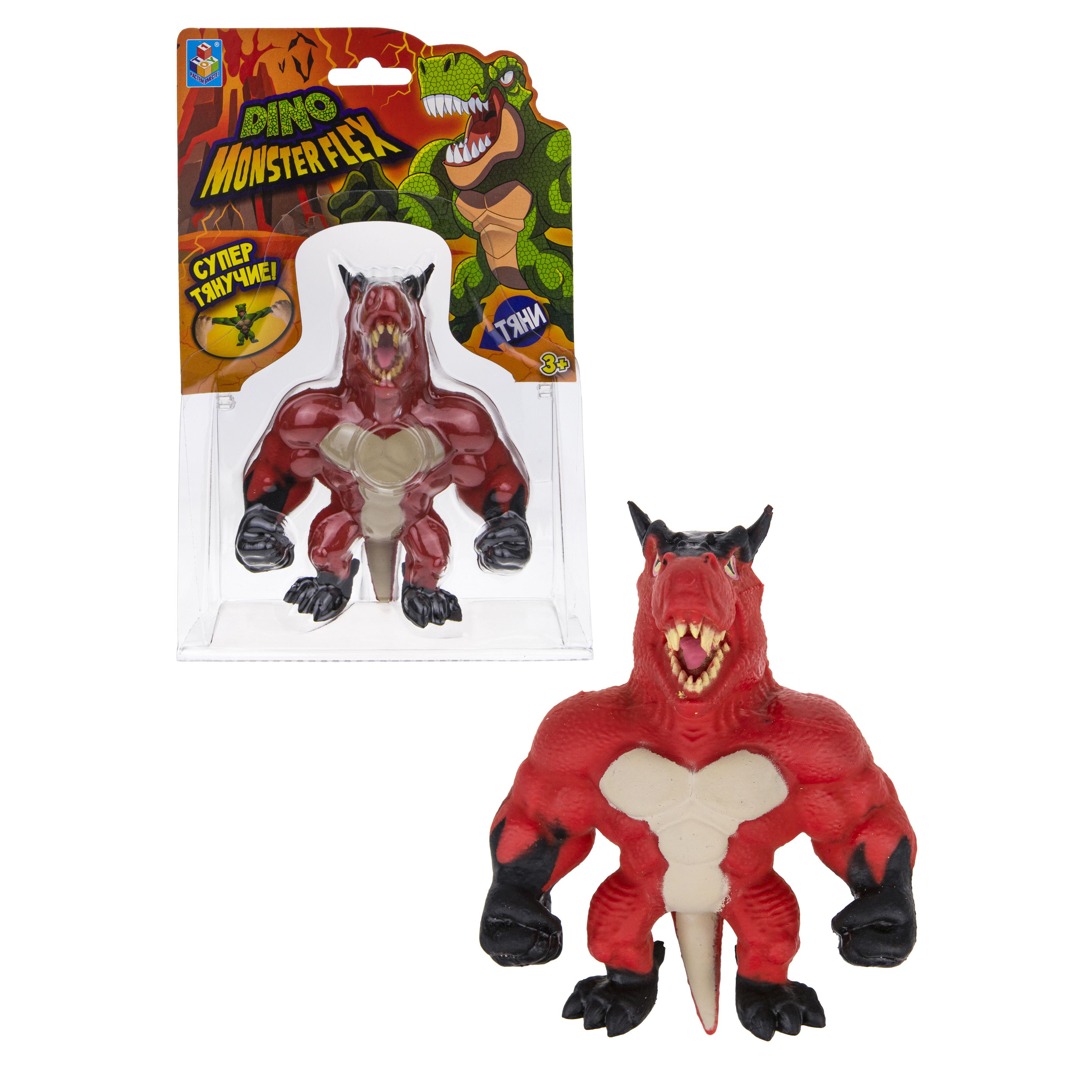 Игрушка-тягун 1Toy Monster Flex Dino Тауро Т22691-1 - фото 3