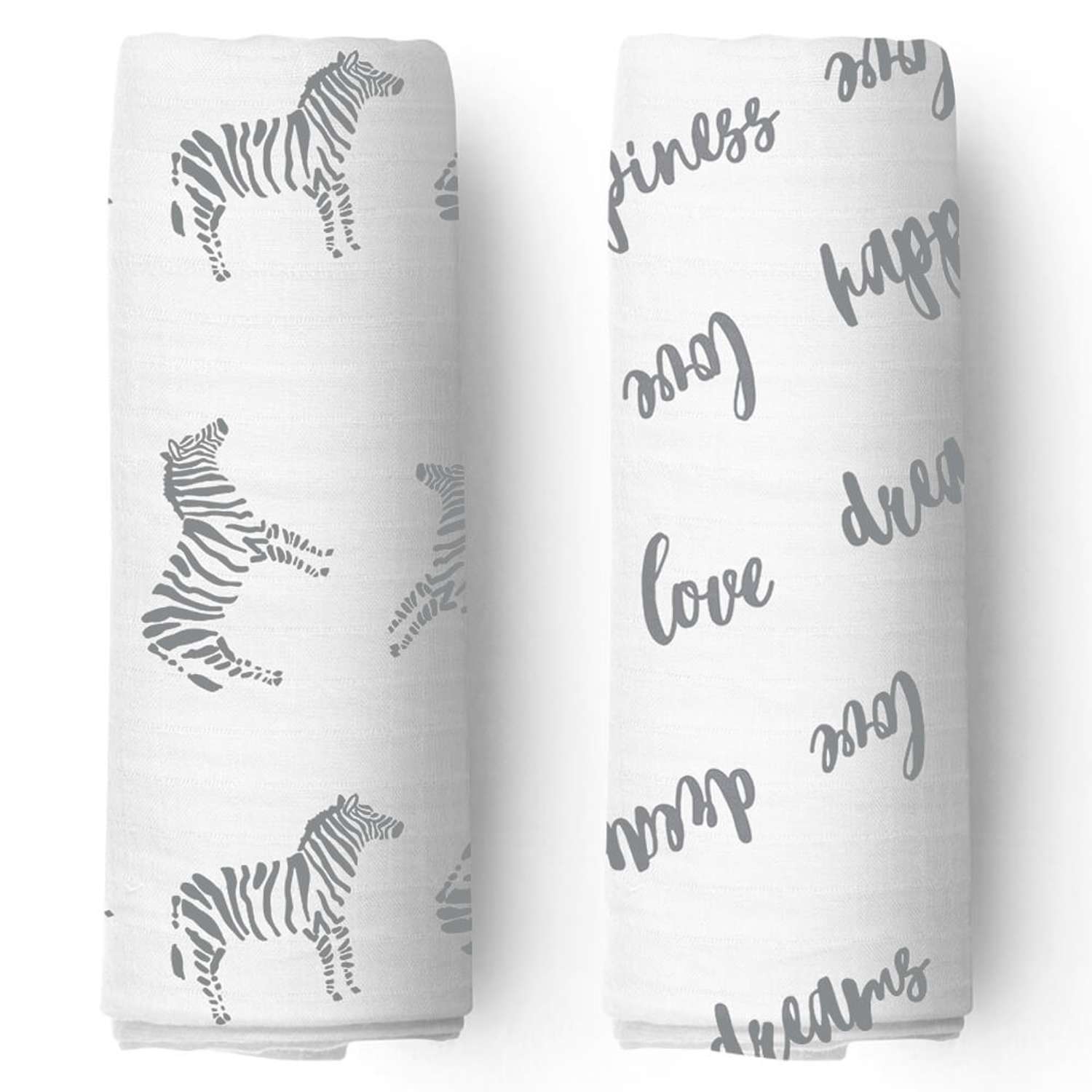 Муслиновые пеленки Adam Stork Zebra/Happiness 2шт 120х120 см - фото 1