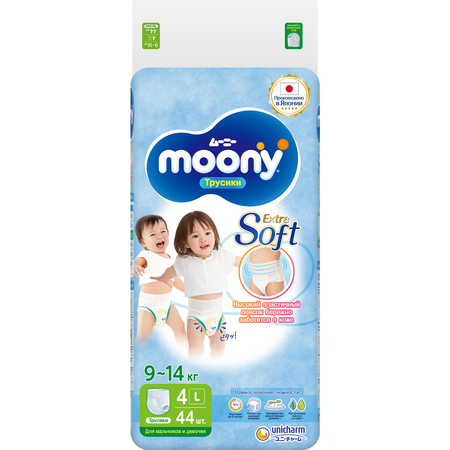 Подгузники-трусики Moony Extra Soft 4/L 9-14кг 44шт