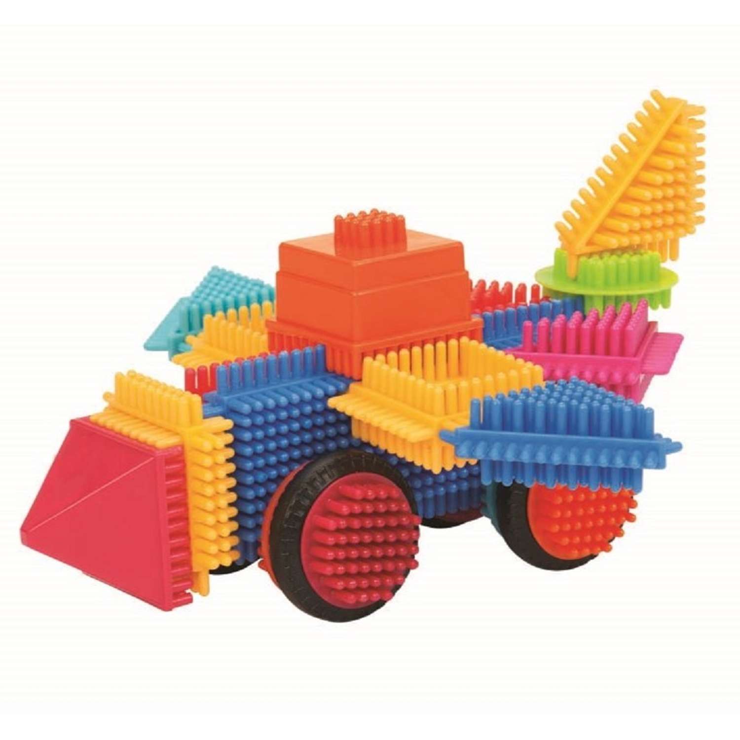 Конструктор Bristle Blocks/Battat игольчатый тактильный 85 деталей в чемоданчике - фото 2