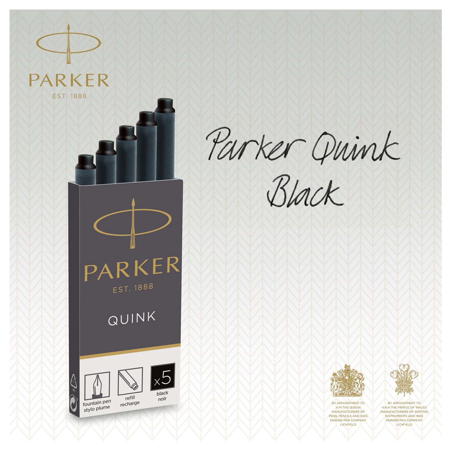 Картриджи чернильные PARKER Cartridge Quink черные 5шт картонная коробка - фото 3