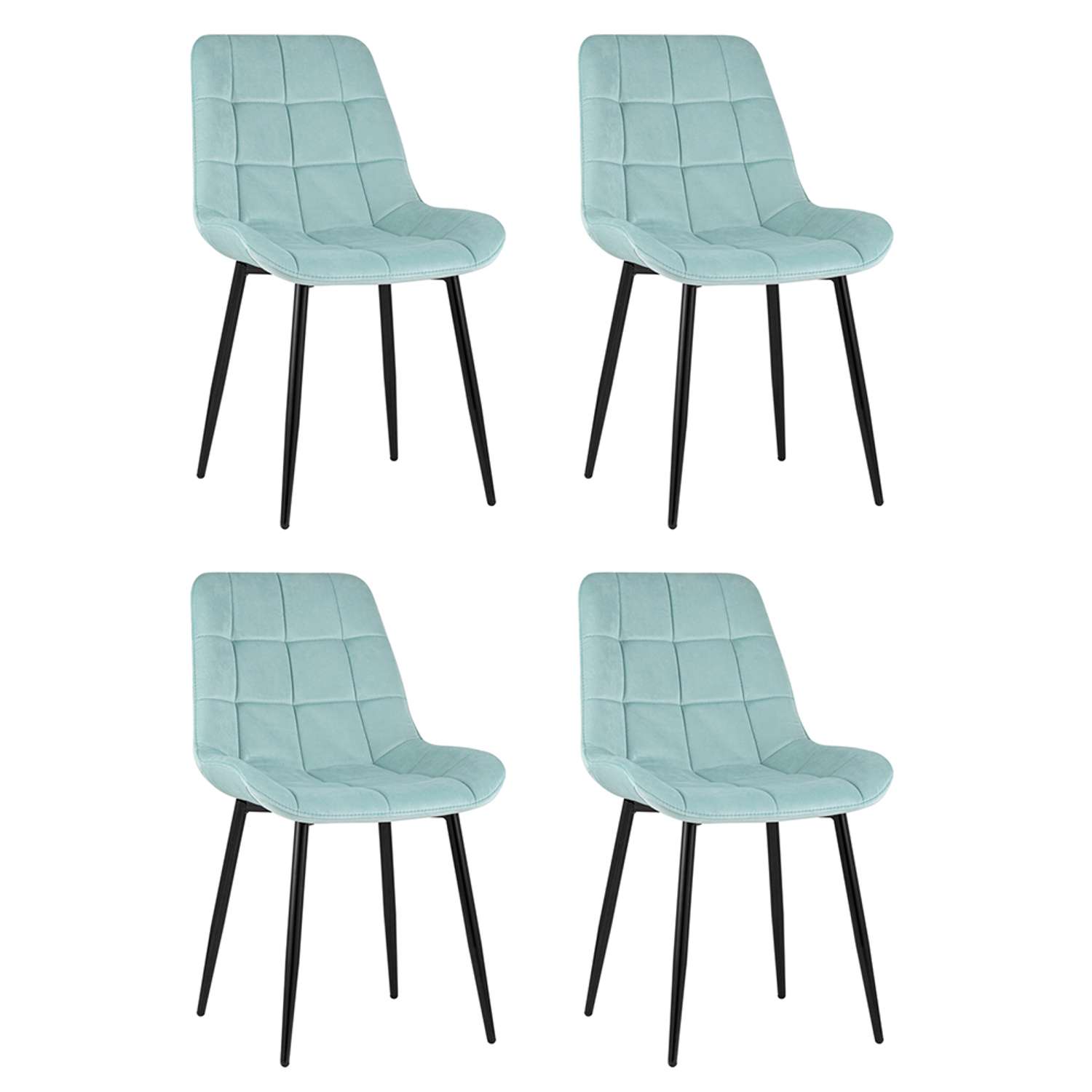 Комплект стульев Stool Group для кухни 4 шт Флекс велюр светло-голубой - фото 2